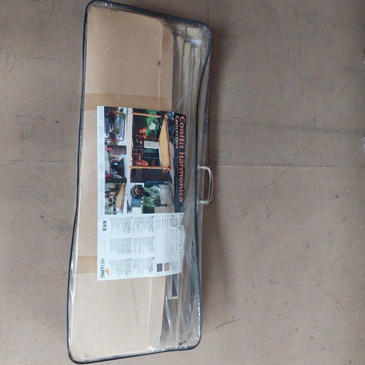 Nesling Voile d'ombrage rétractable, B200xL400cm, Sable
