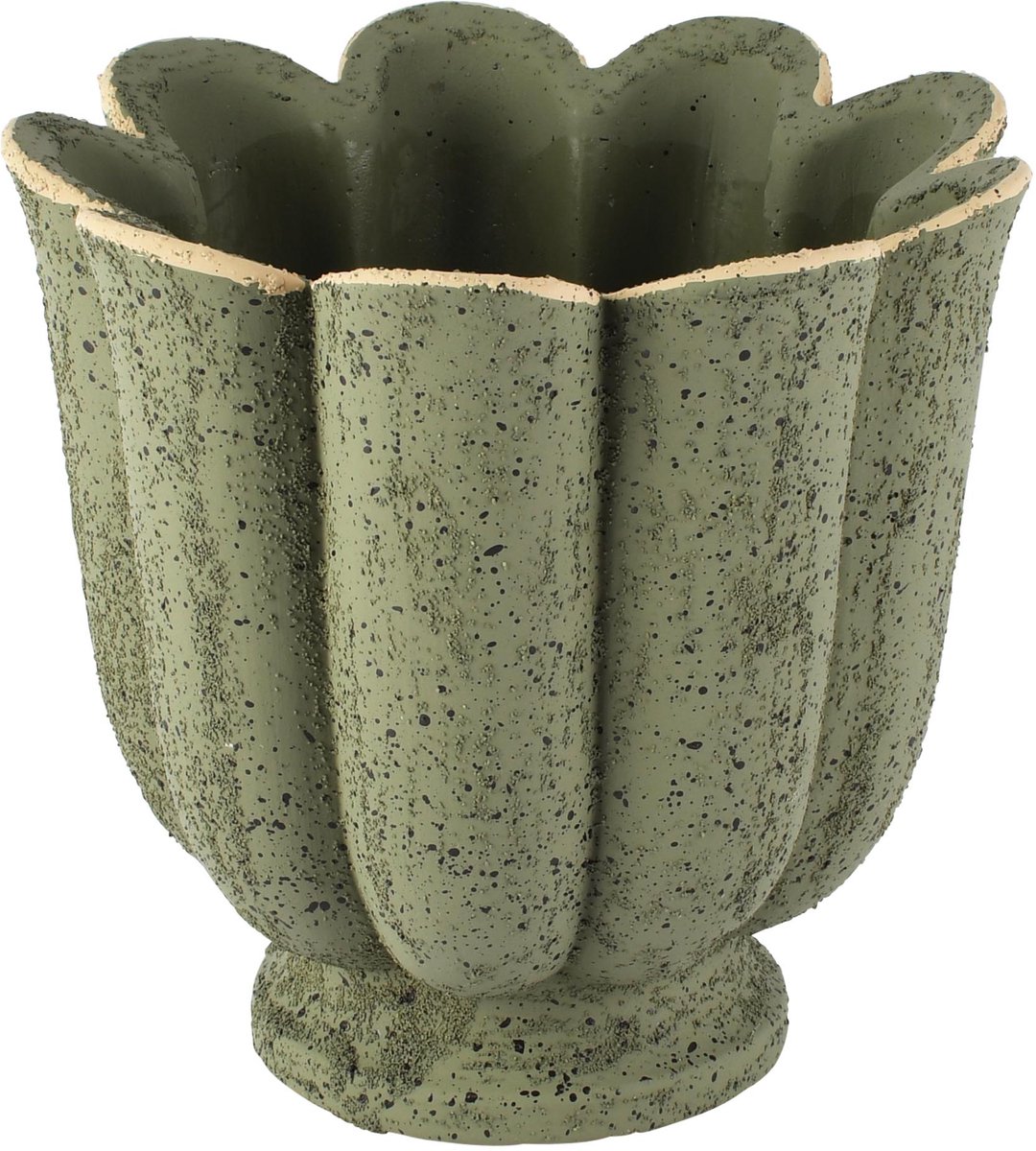 Dekoratief | Bloempot 'Brushed Moss', cement, 18x18x18cm | A265161