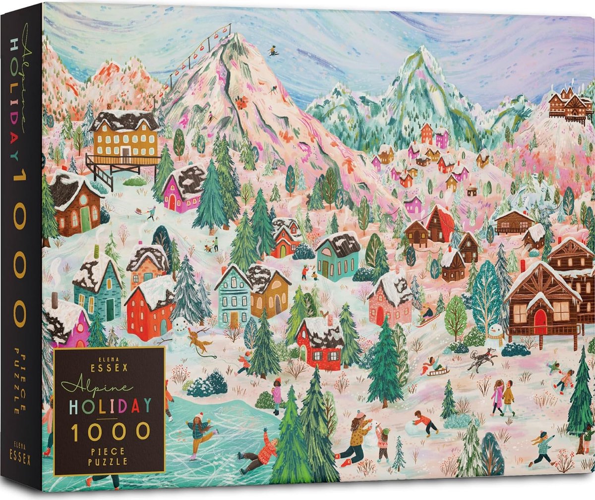 1000 Delen Legpuzzel - Schattig Winterlandschap Alpen Vakantie Puzzel voor Volwassenen 70x50cm