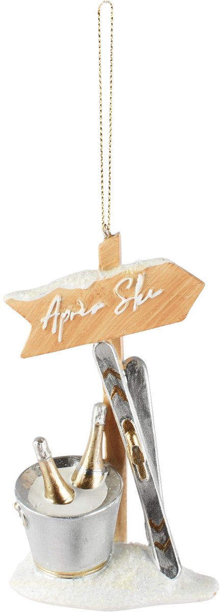 Dekoratief | Hanger 'Apr?s Ski', champagne/zilver, resina, 7x5x13cm | A265732
