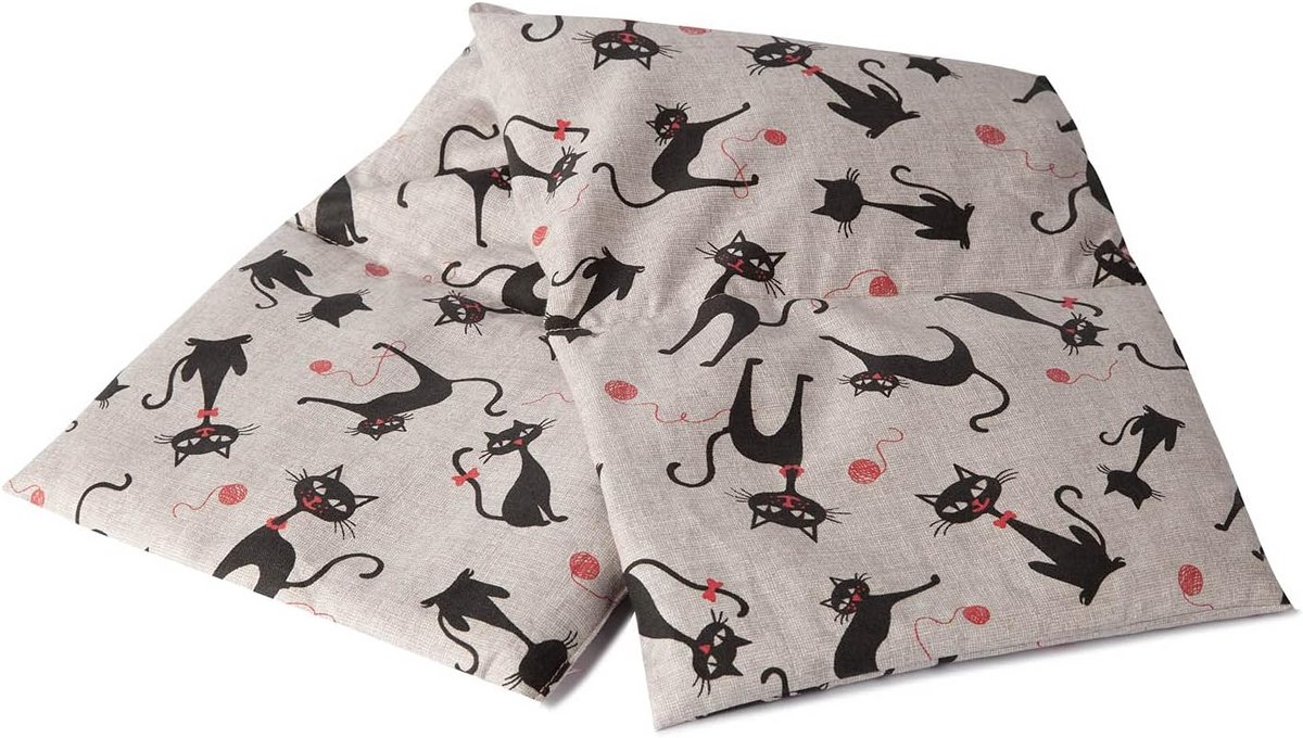 Kersenstenen Kussen 20x60cm - 4-Kamer Warmte & Koelkussen - Katoenen Korrelkussen voor Huis & Wellness