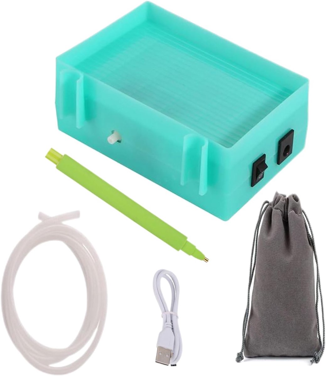 Elektrische Edelsteen Pen - Ambachtelijke Accessoires - Precisie Knutselen - Automatische Zuigkracht - 10x8x5 cm - Groen