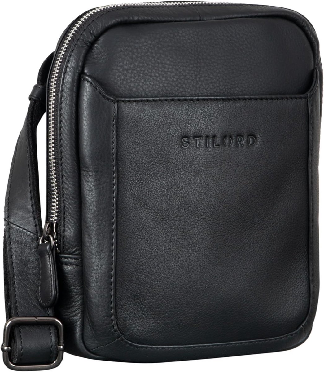 Vintage kleine mannenleer shoulder bag messenger crossbody handbag voor tablet tot 7 inch