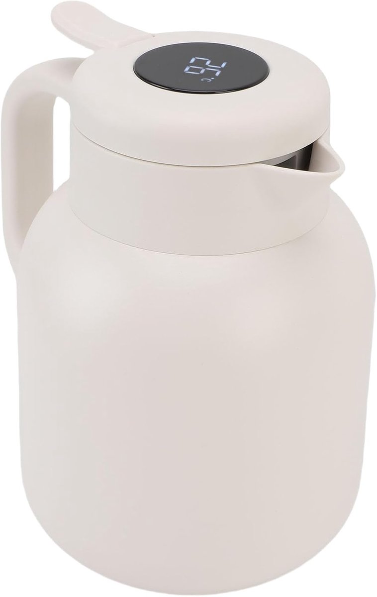 Theepot RVS - Drankdispenser Thermoskan - Warme Koude Dranken - Lange Isolatie - 1500 Ml - Wit