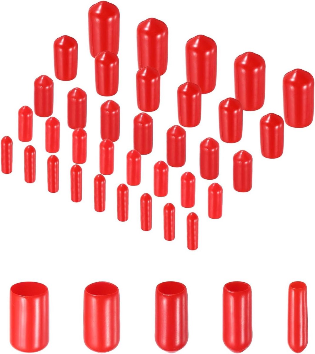 Ronde Rubberen Doppen - Beschermkappen - Krassen Voorkomen - Flexibel Materiaal - 50 Stuks - Rood