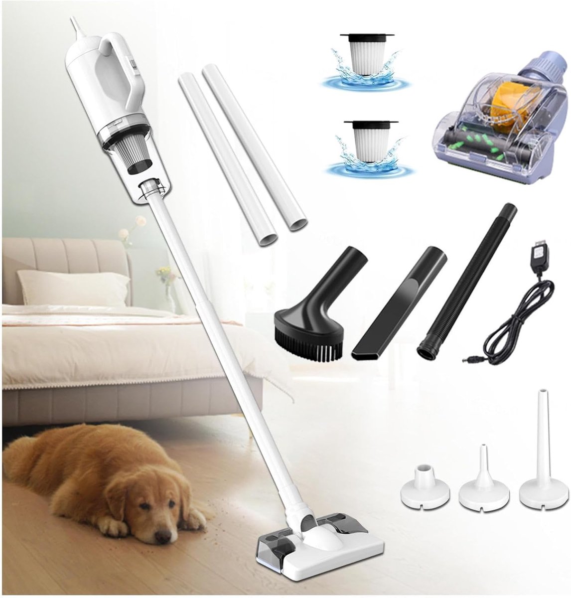 Steelstofzuiger met dweilfunctie - 2-in-1 stofzuiger - Huis reinigen - 5-in-1 functionaliteit - 200 ml tank