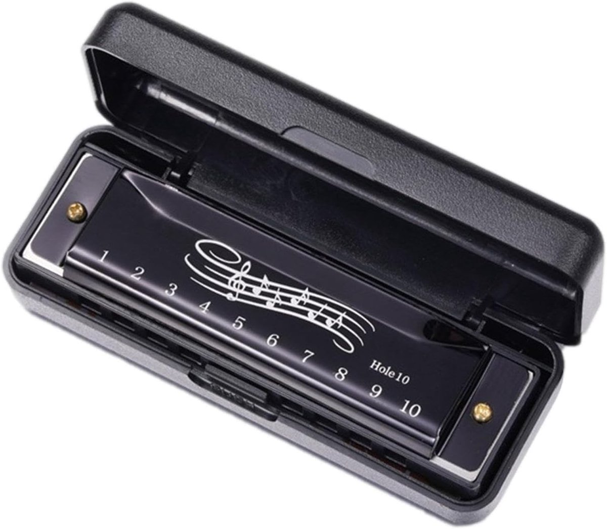 Mondharmonica - Harp Muziekinstrument - Muziek Leren Spelen - 20 Tonen - 12 cm - Zwart