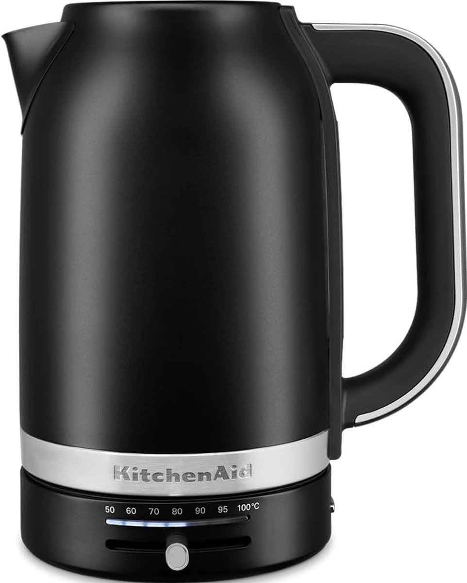 Waterkoker Temperatuurregeling - Elektrische Ketel - Thee en Koffie - Instelbare Temperatuur - 1.7 Liter - Mat Zwart