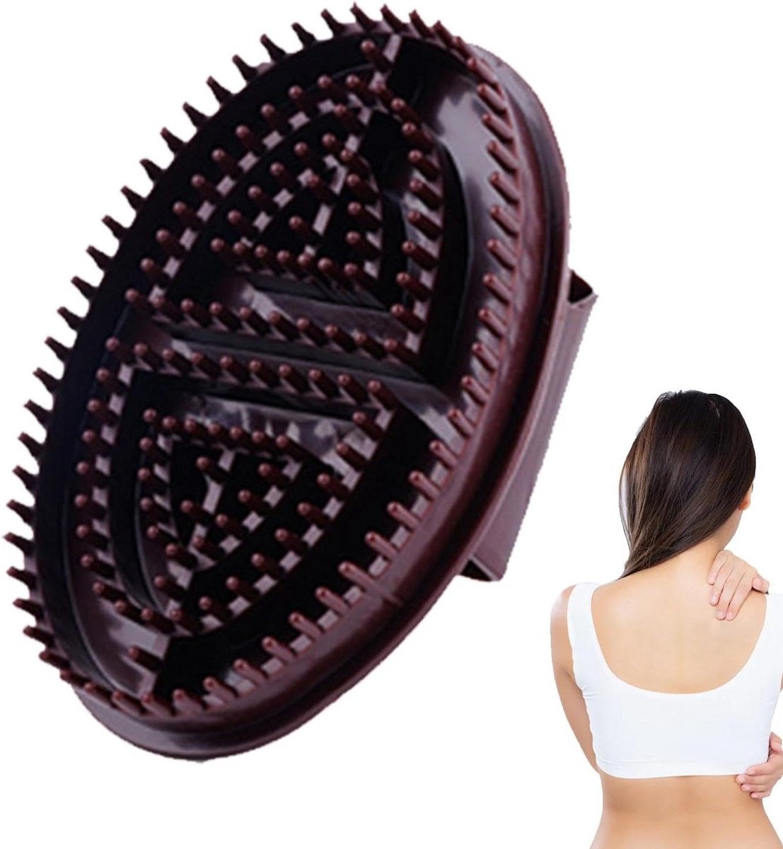 Massage Borstel - Meridiaan Tool - Spieren Ontspannen - Ergonomisch Ontwerp - 16 x 10 x 9 cm - Wit