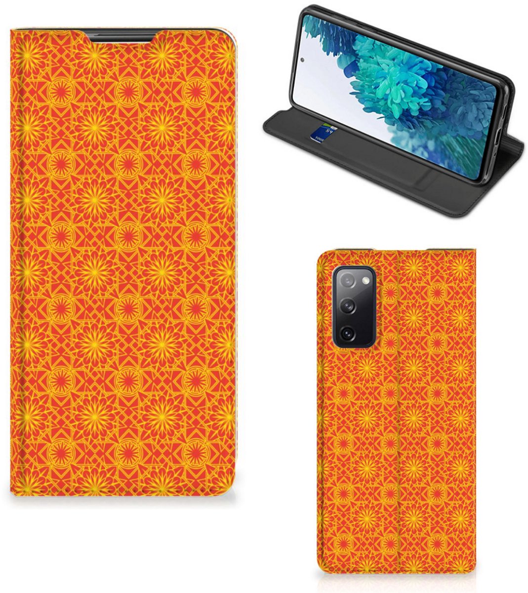Samsung Galaxy S20 FE Hoesje met Magneet Batik Oranje
