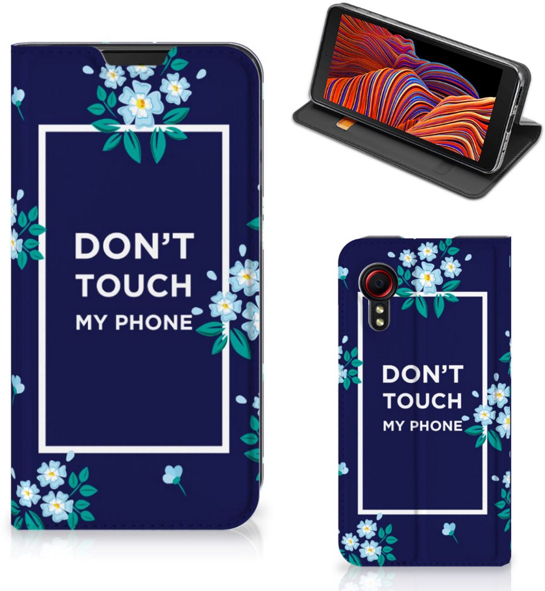 Samsung Galaxy Xcover 5 Design Case Flowers Blue DTMP