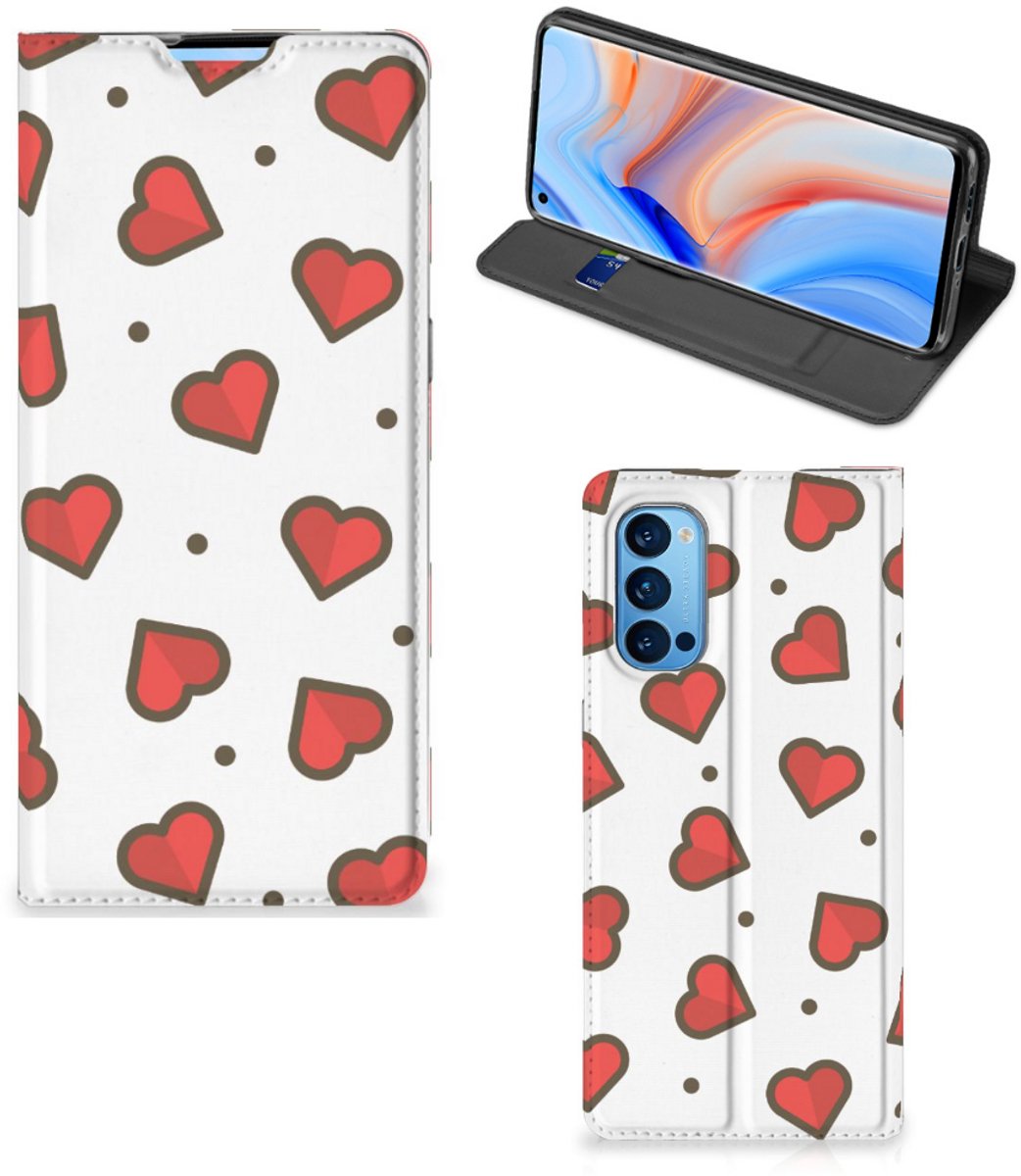 OPPO Reno4 Pro 5G Hoesje met Magneet Hearts