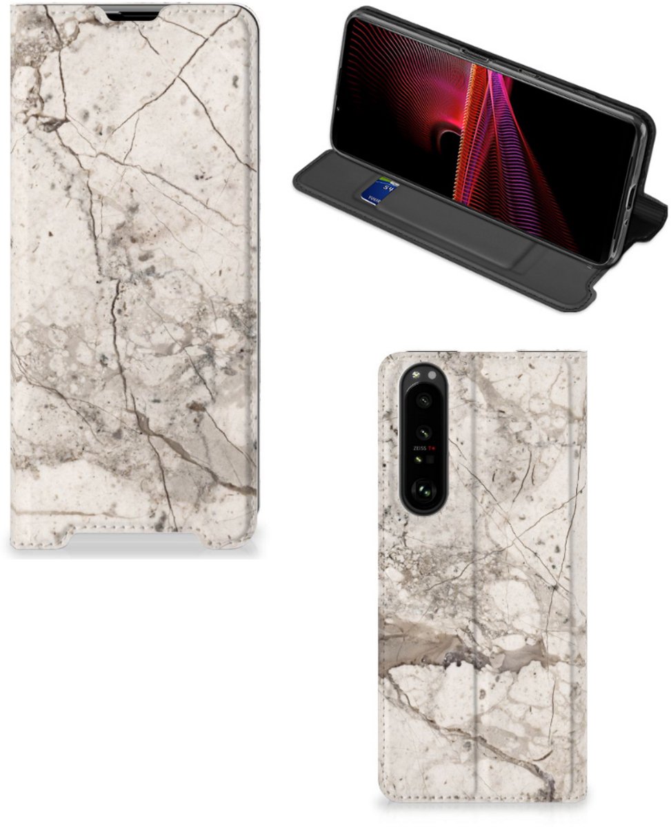 Sony Xperia 1 III Standcase Marmer Beige