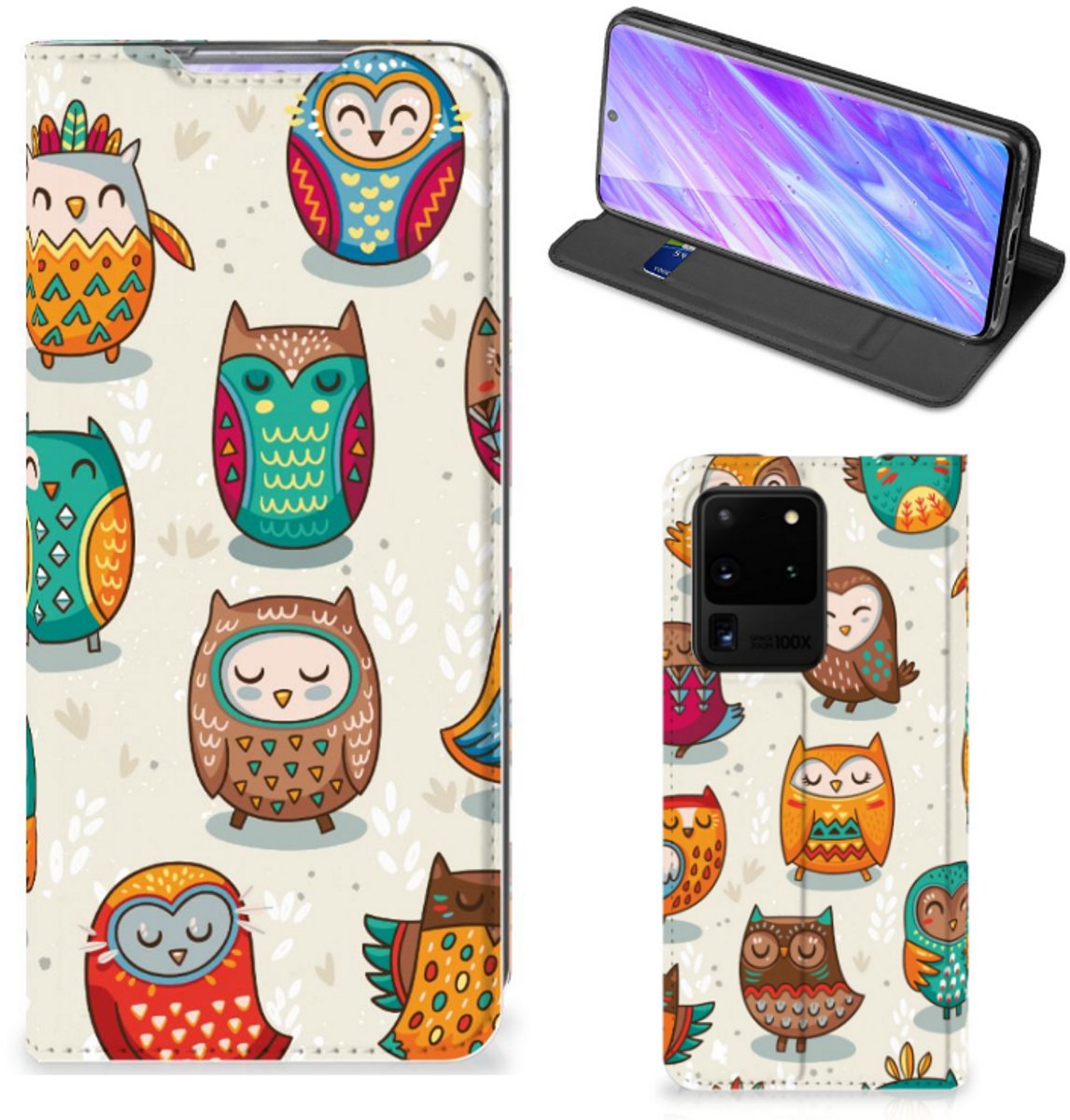 Samsung Galaxy S20 Ultra Hoesje maken Vrolijke Uilen
