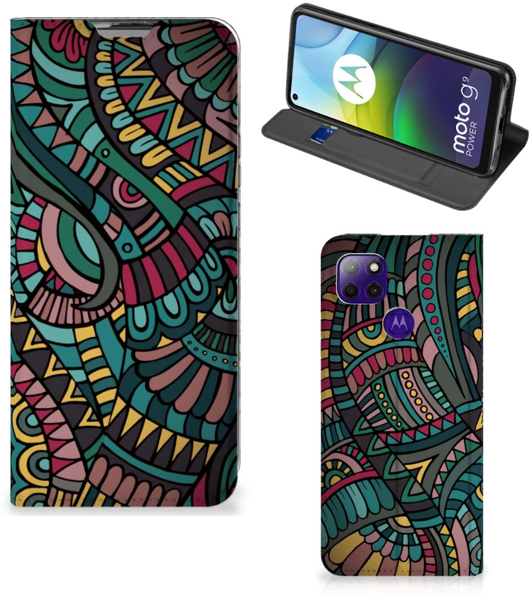 Motorola Moto G9 Power Hoesje met Magneet Aztec