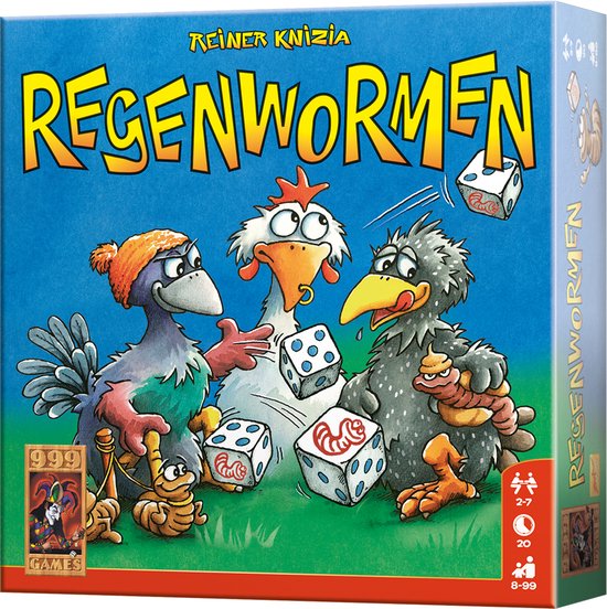 999 Games - Regenwormen - Dobbelspel - Eenvoudig te leren, snel te spelen - Familiespel - Gezelschapsspel - Educatief spel - Kinderspel - Klein cadeautje