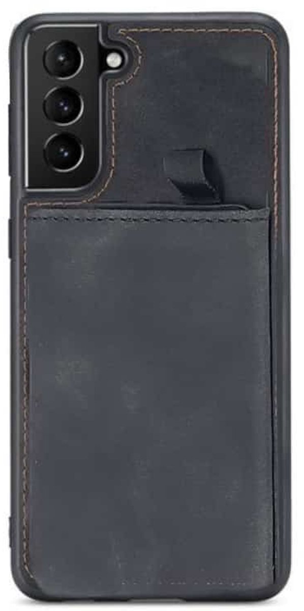 Casemania - Backcover Suede met Pasjeshouder geschikt voor Samsung A57 - Zwart