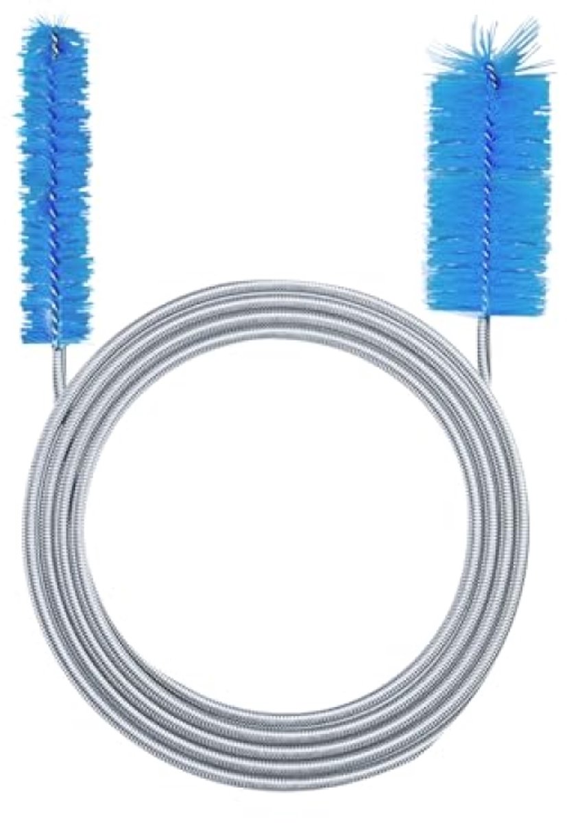 Flexibele buisreinigingsborstel voor aquariums, 155 cm met dubbele borstelkoppen