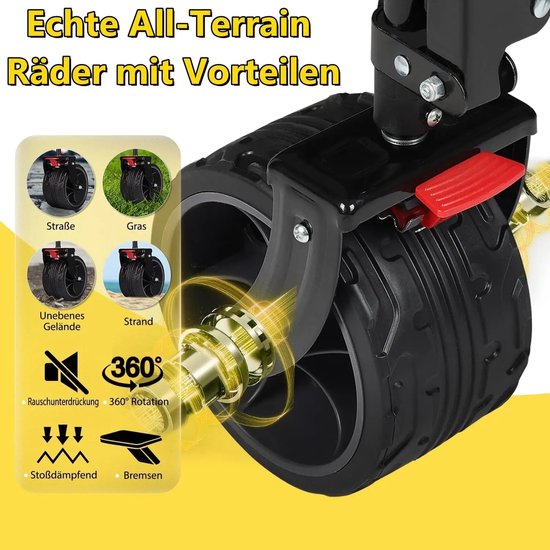 XXXL Opvouwbare Bolderkar - 300L, 200kg Belastbaar, Extra Brede Banden voor Alle Terrein van achilles必霸 — afbeelding 2