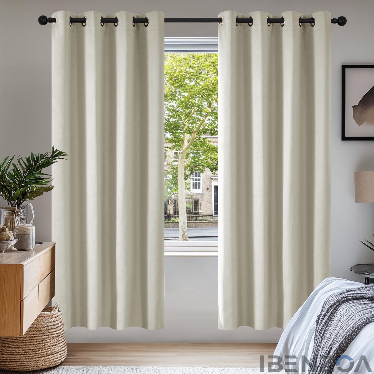 Ibenzoa Gordijnen - Verduisterend - 117x229 cm - Polyester Neutraal