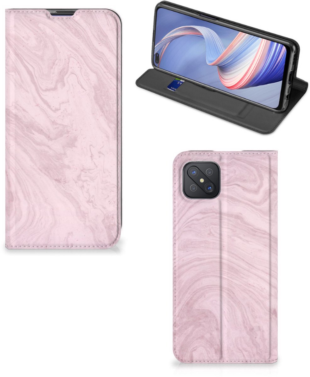 OPPO Reno4 Z 5G Standcase Marble Pink - Origineel Cadeau Vriendin