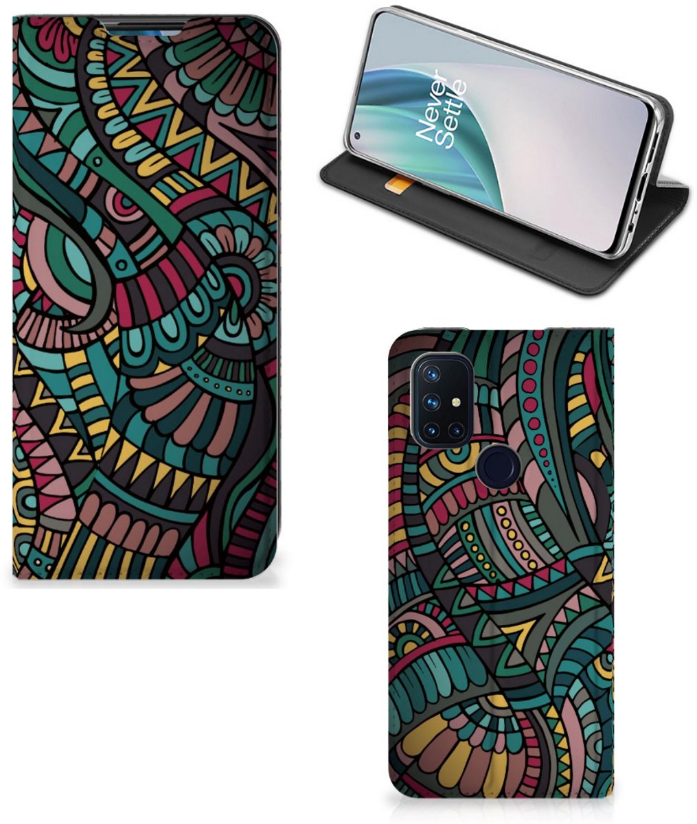 OnePlus Nord N10 5G Hoesje met Magneet Aztec