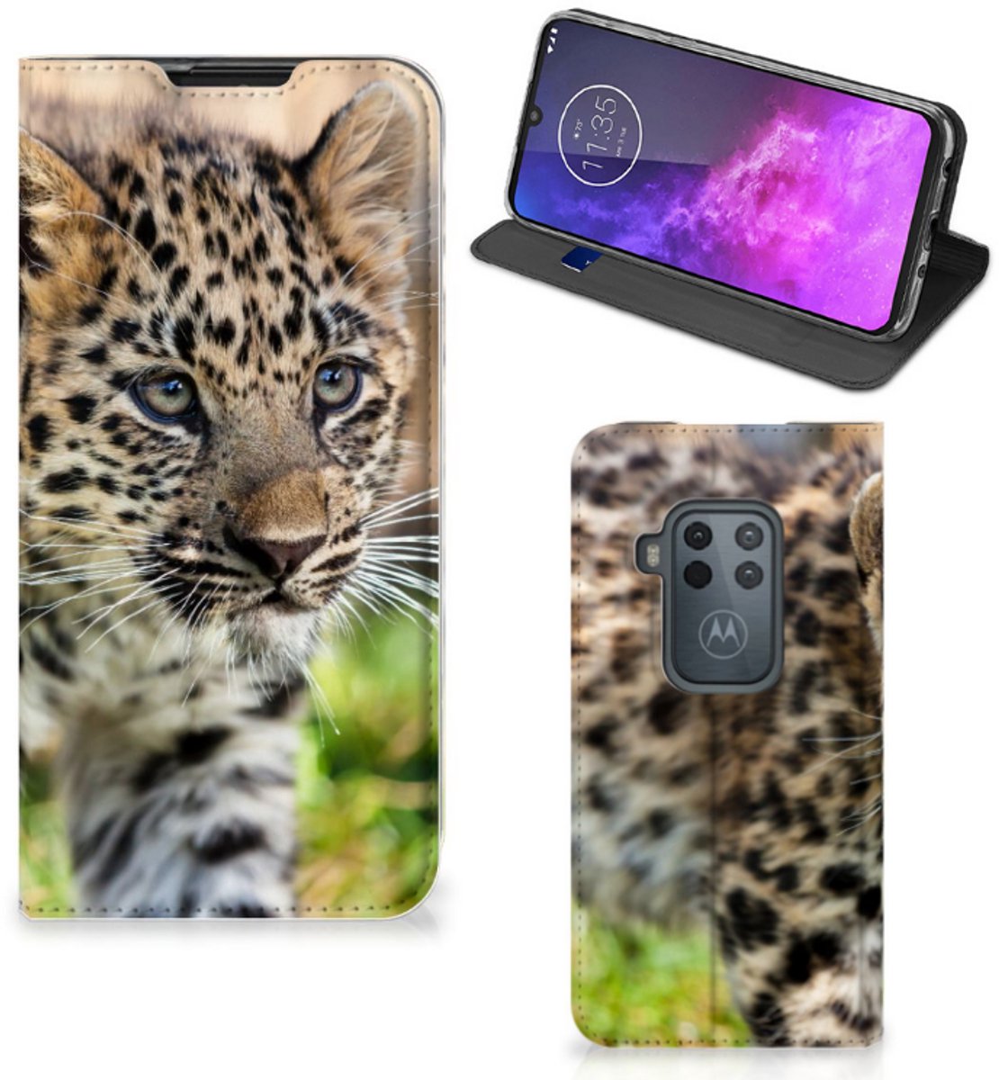 Motorola One Zoom Hoesje maken Baby Luipaard