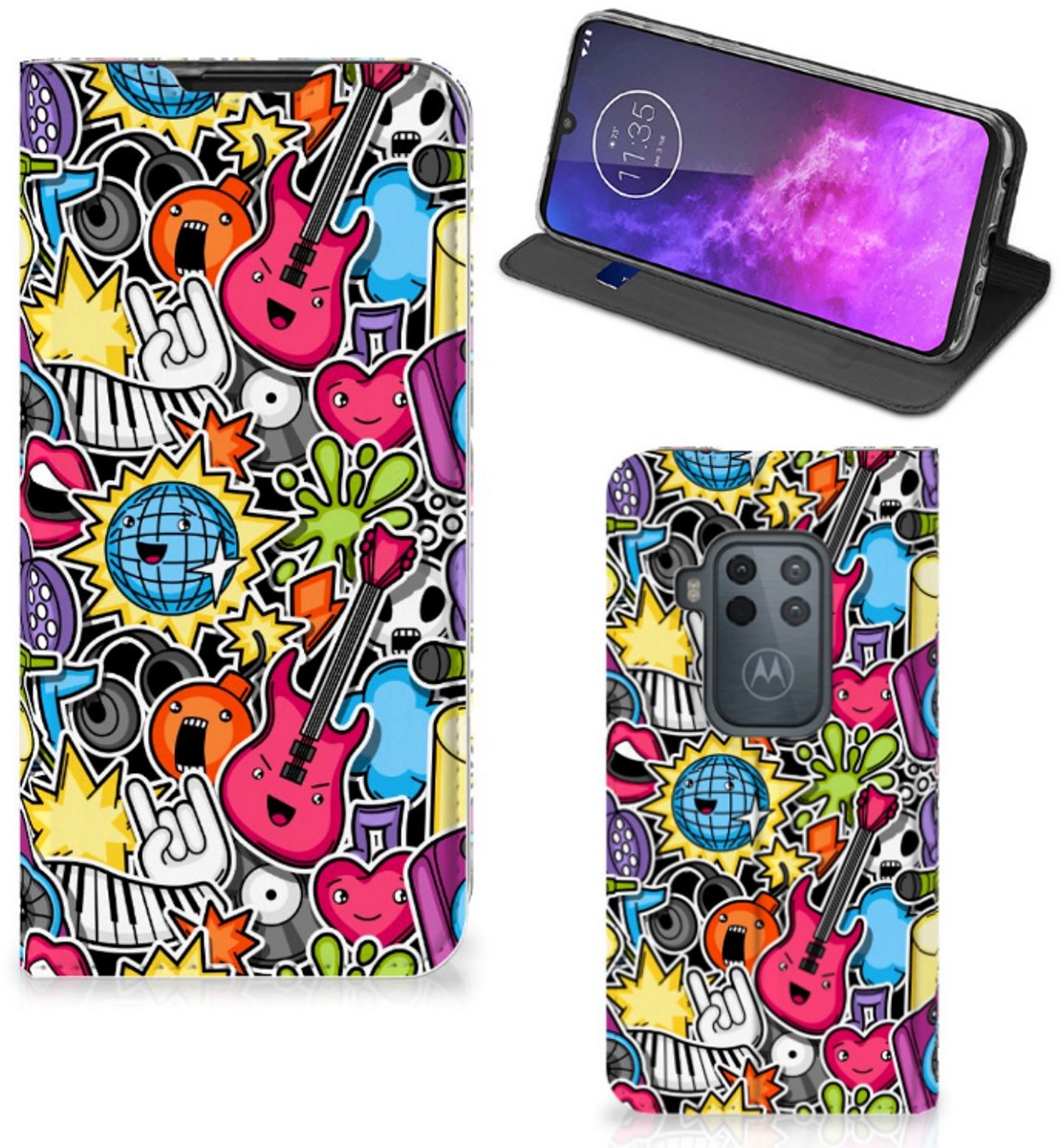 Motorola One Zoom Hippe Standcase Punk Rock