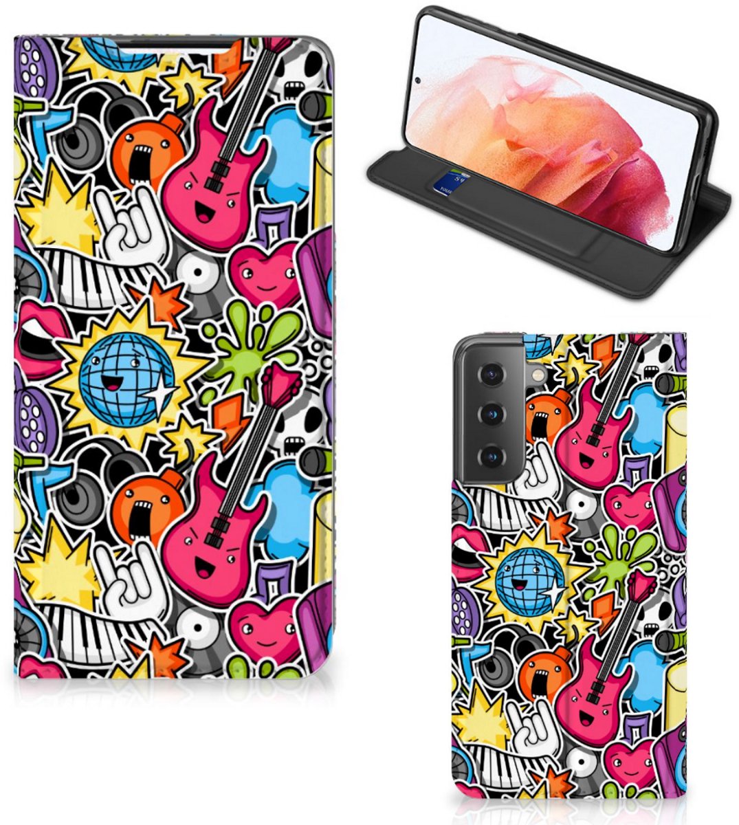 Book Case voor Samsung Galaxy S21 Hippe Standcase Punk Rock