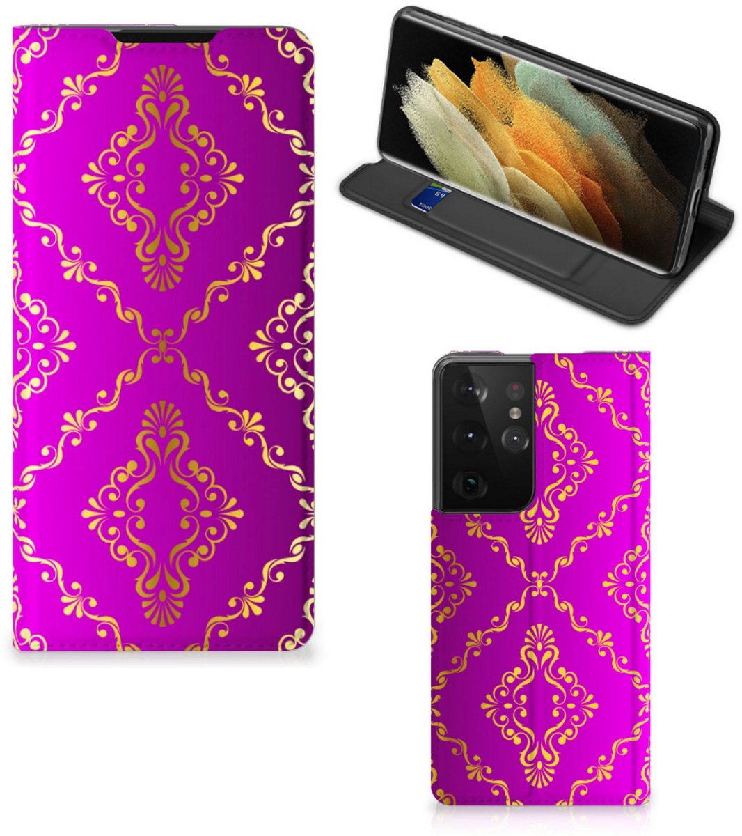 Telefoon Hoesje Samsung Galaxy S21 Ultra Barok Roze