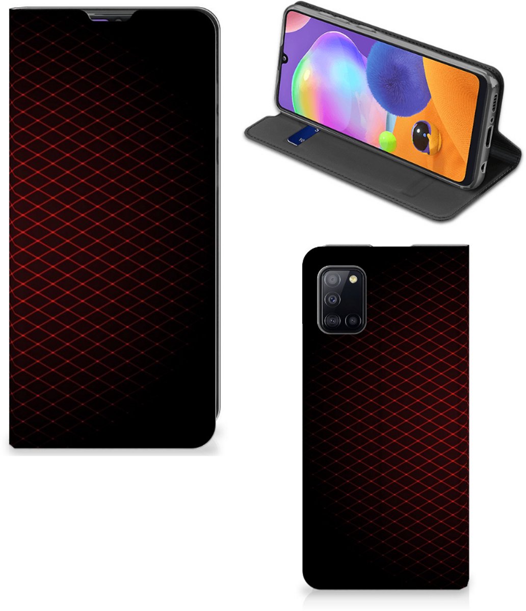 Samsung Galaxy A31 Hoesje met Magneet Geruit Rood
