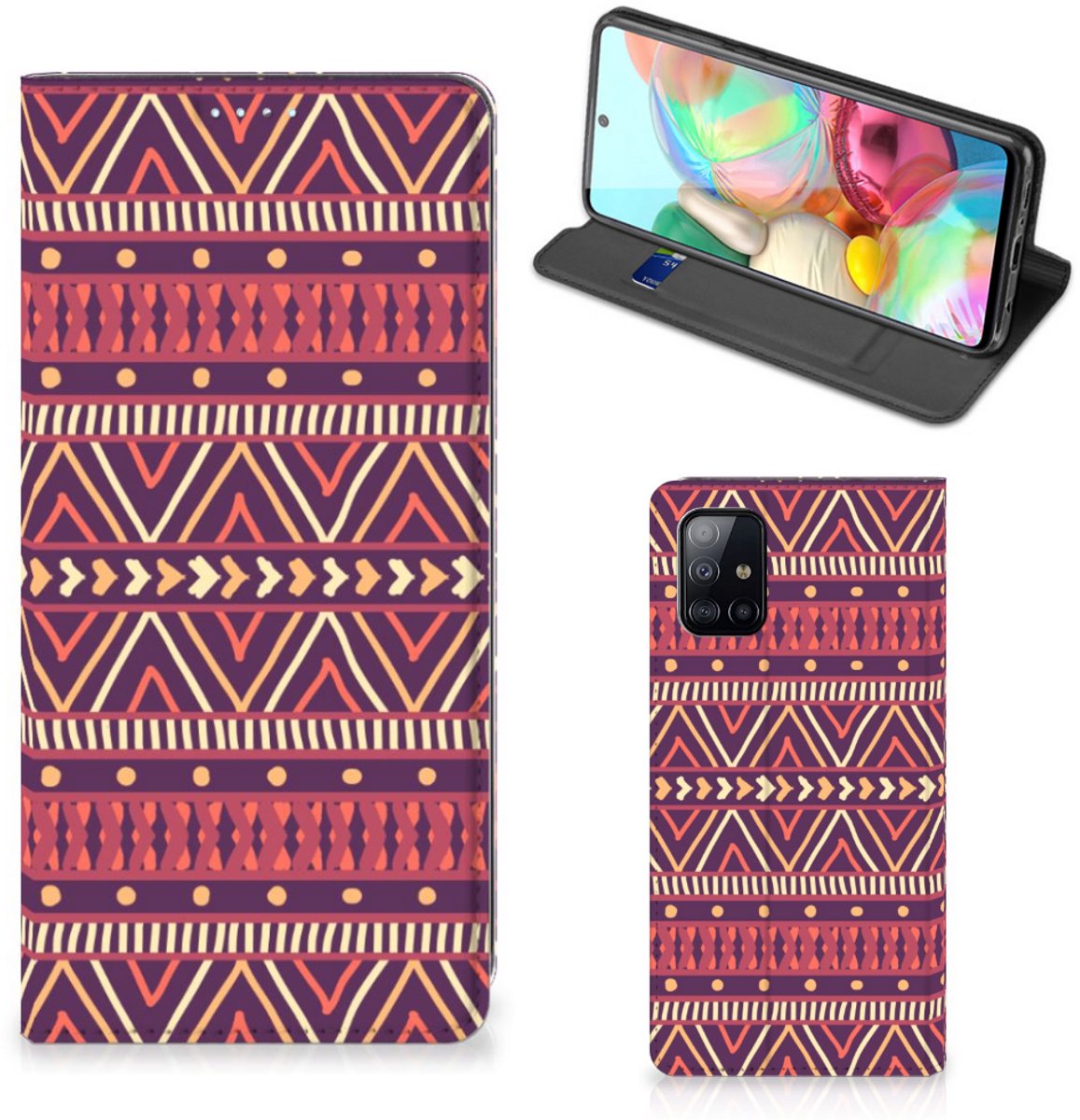 Samsung Galaxy A71 Hoesje met Magneet Aztec Paars