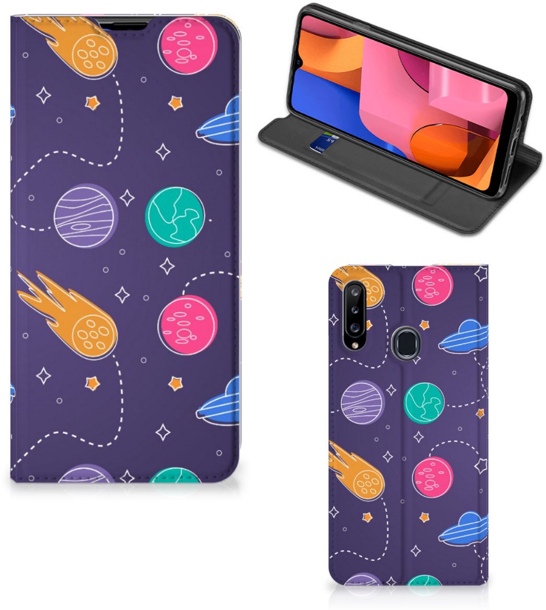 Standcase Hoesje voor Samsung Galaxy A20s Hippe Standcase Space