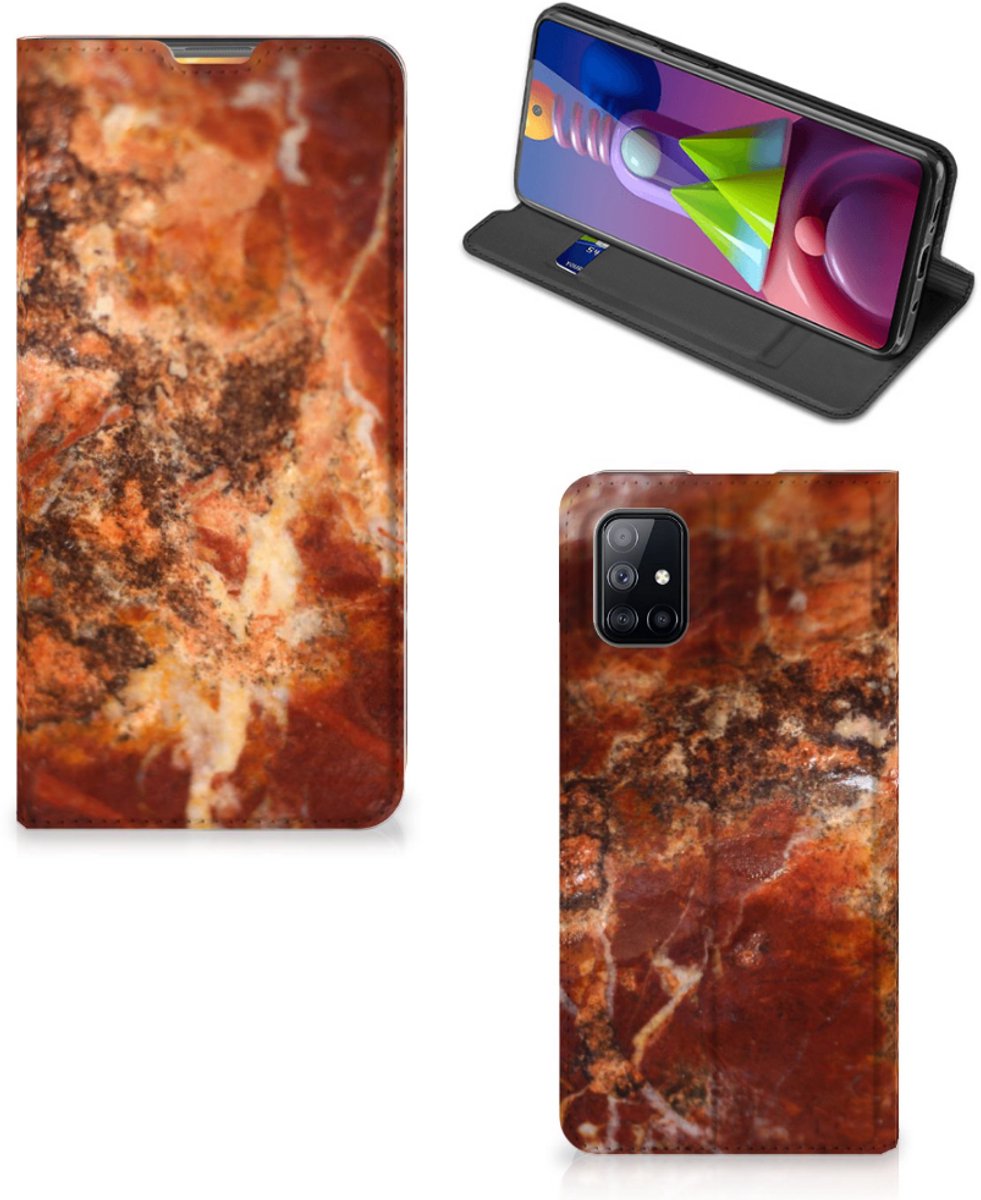 Samsung Galaxy M51 Standcase Marmer Bruin
