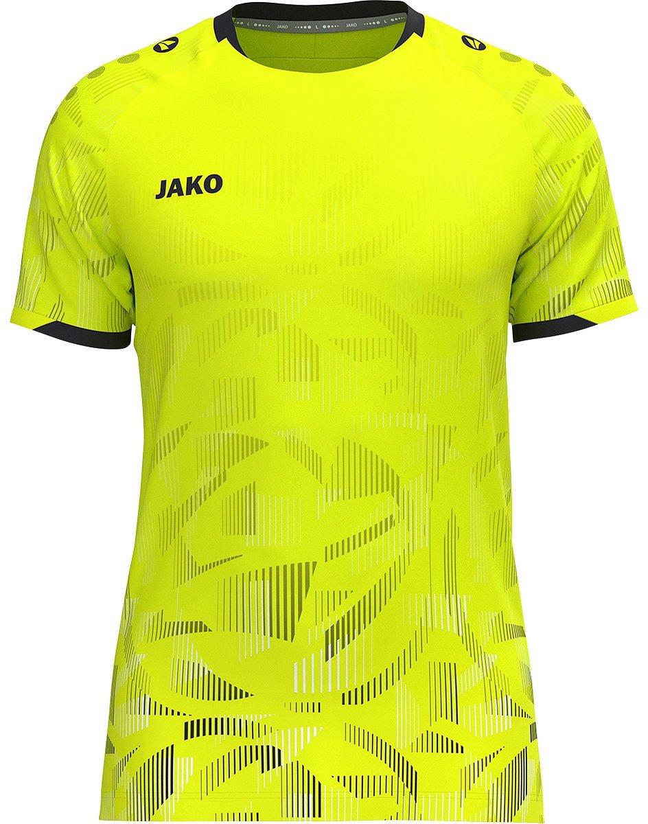 Jako Sonic Shirt Korte Mouw Heren - Fluogeel / Zwart / Wit | Maat: L