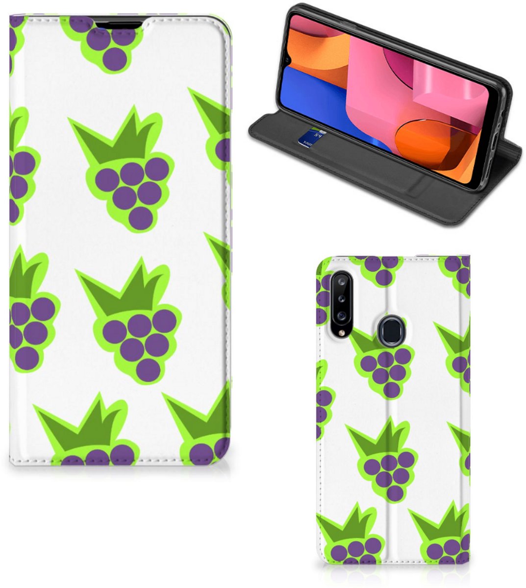 Samsung Galaxy A20s Flip Style Cover Druiven