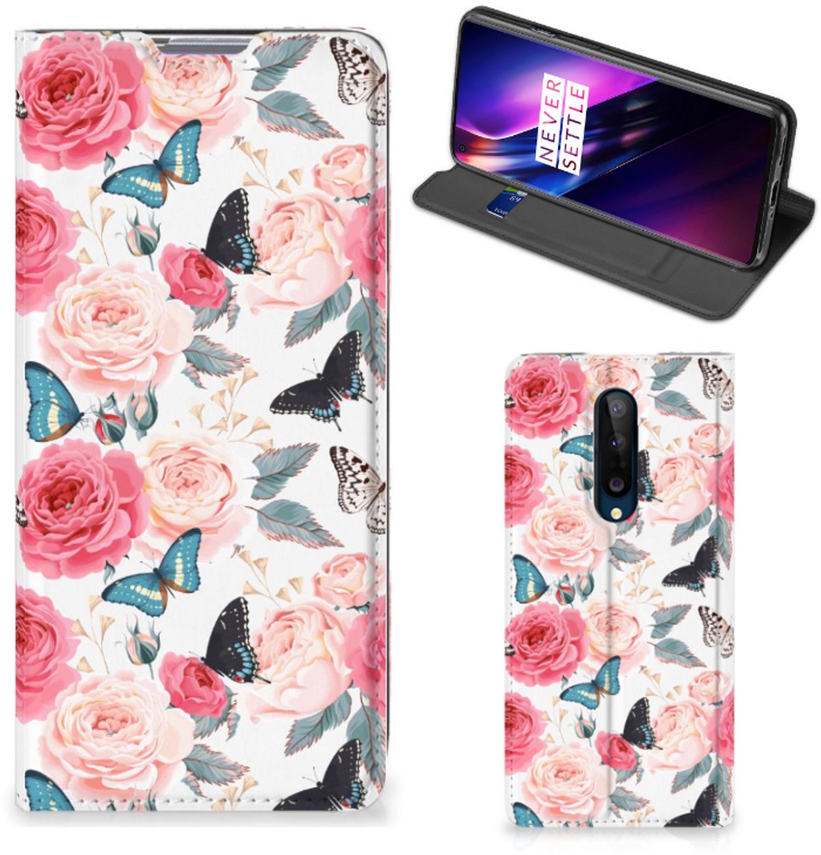 OnePlus 8 Smart Cover Butterfly Roses