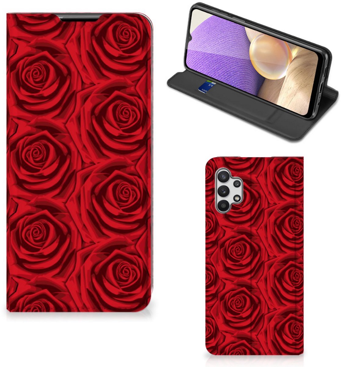 Samsung Galaxy A32 5G Smart Cover Red Roses