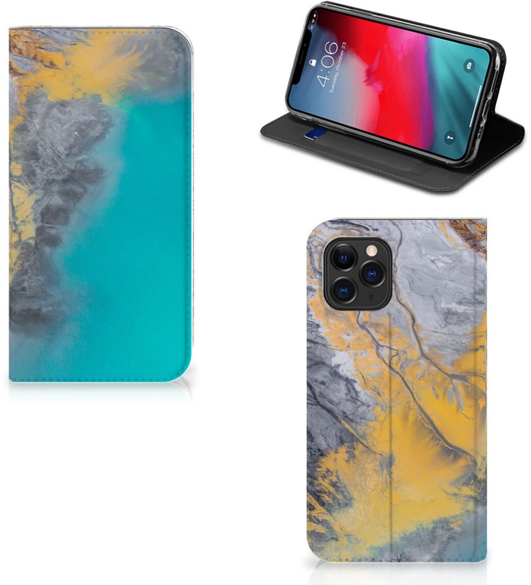 Apple iPhone 11 Pro Standcase Marble Blue Gold