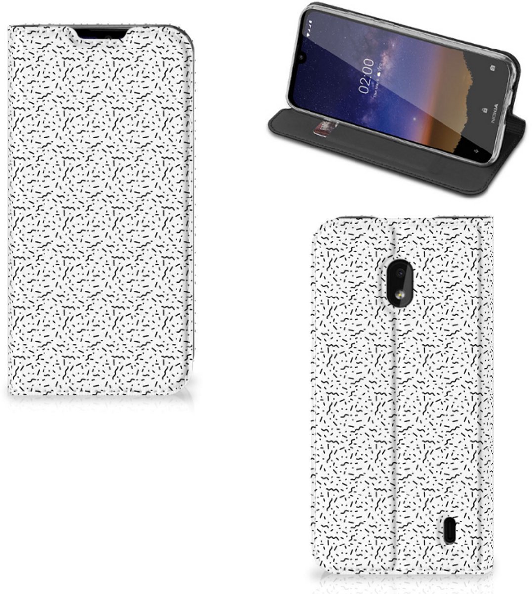 Nokia 2.2 Hoesje met Magneet Stripes Dots