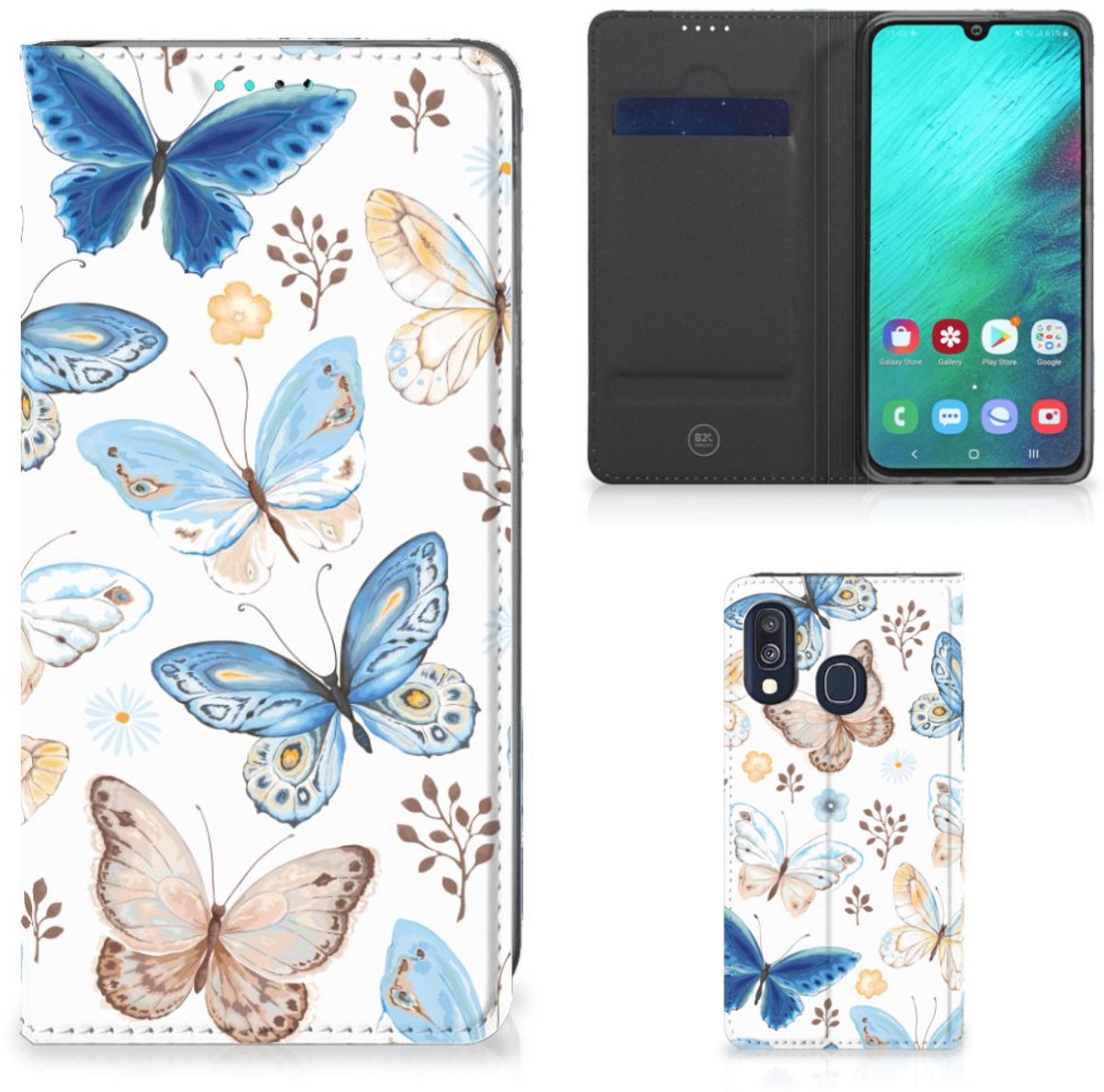 Book Case voor Hoesje maken voor Samsung Galaxy A40 Vlinder