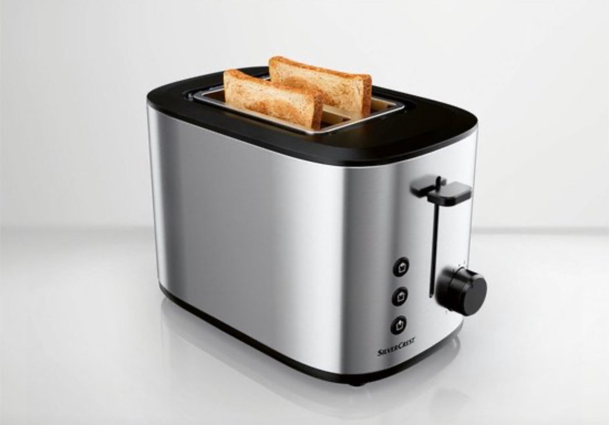 KITCHEN TOOLS broodrooster 980 W - Bruiningsniveaus: 6 - Elektronische bruiningscontrole - Ontdooifunctie gelijktijdig ontdooien en roosteren