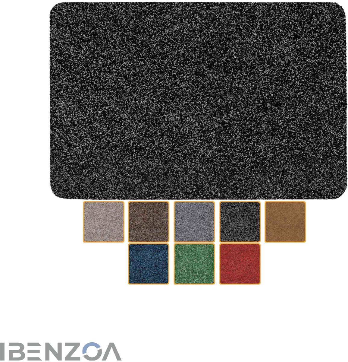 Ibenzoa Deurmat - Wasbaar - Waterdicht - 40x60 cm - Zwart - Polypropyleen