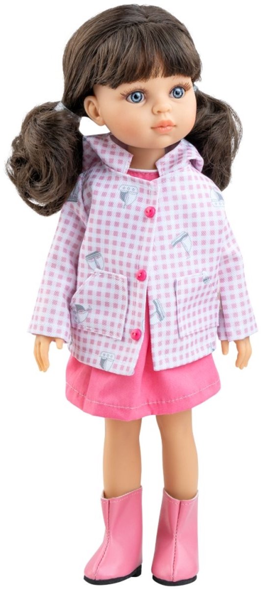 Paola Reina pop Amigas Carol donkerbruine paardestaarten 32 cm speelgoedpop.