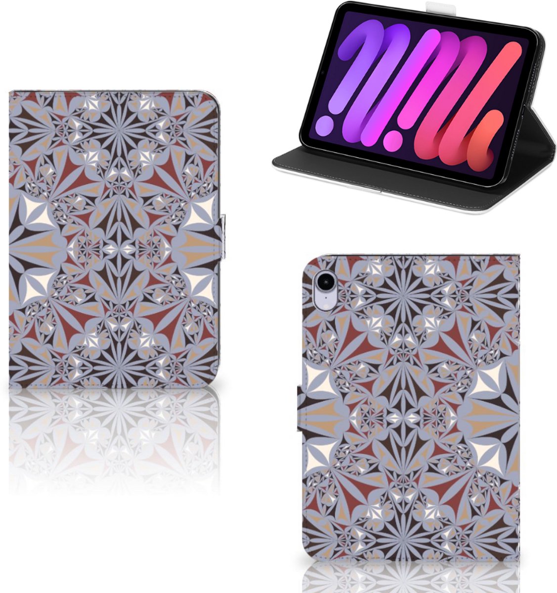 iPad Mini 6 (2021) Leuk Tablet hoesje Flower Tiles