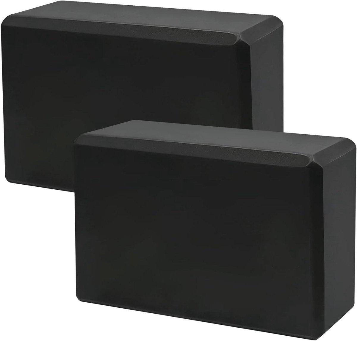 Yogablokken Set - Fitness blokken - Oefening Ondersteuning - Hoge Dichtheid Schuim - 23x15x7.5 cm - Zwart
