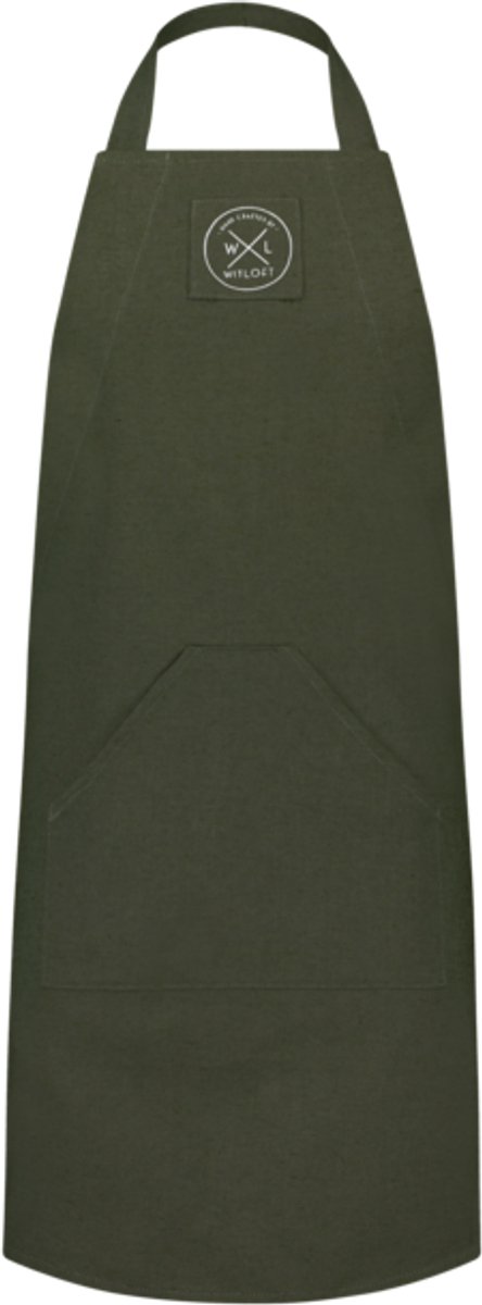 Witloft - Gerecycled Katoenen Schort - Verstelbaar - Superzacht - Unisex - Geschikt voor Koken, BBQ en Creatieve Werkzaamheden - Army Green