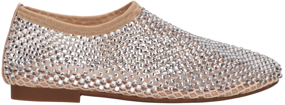 La Strada Flats Met Steentjes Beige Mesh - Damesschoenen - Maat - 40