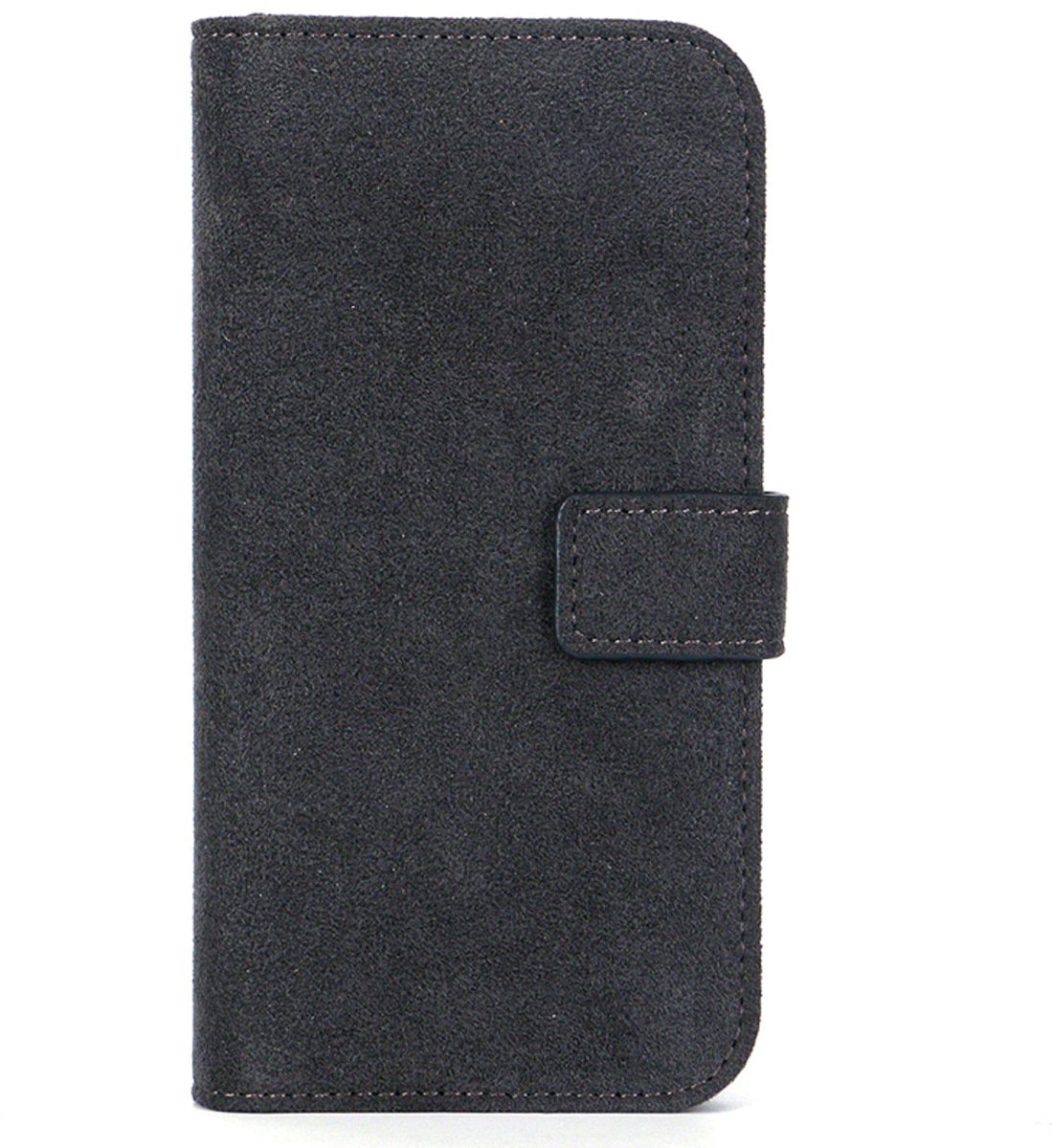 Alcanside Luxe Hoesje geschikt voor Apple iPhone 14 Pro – Magsafe 360° Shock Proof Telefoonhoesje – Premium Alcantara Case – 100% Optimale Bescherming – Wallet Space Grey