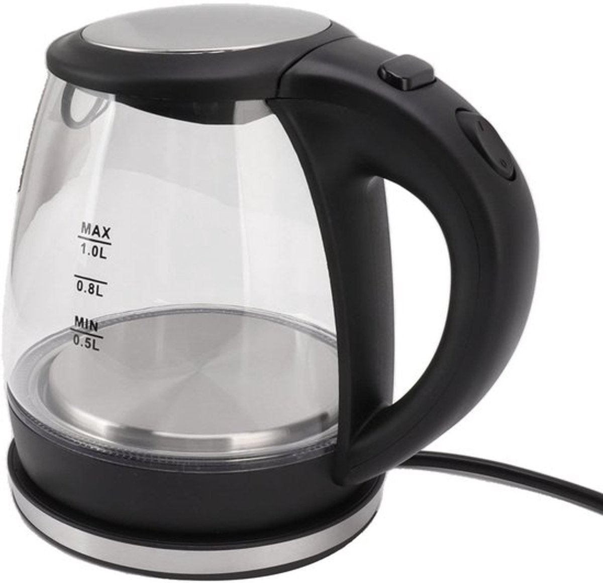 2000W elektrische glazen waterkoker, waterkoker, hoog vermogen, 1L, grote capaciteit, automatische uitschakeling, blauw licht, elektrische waterkoker, EU-stekker
